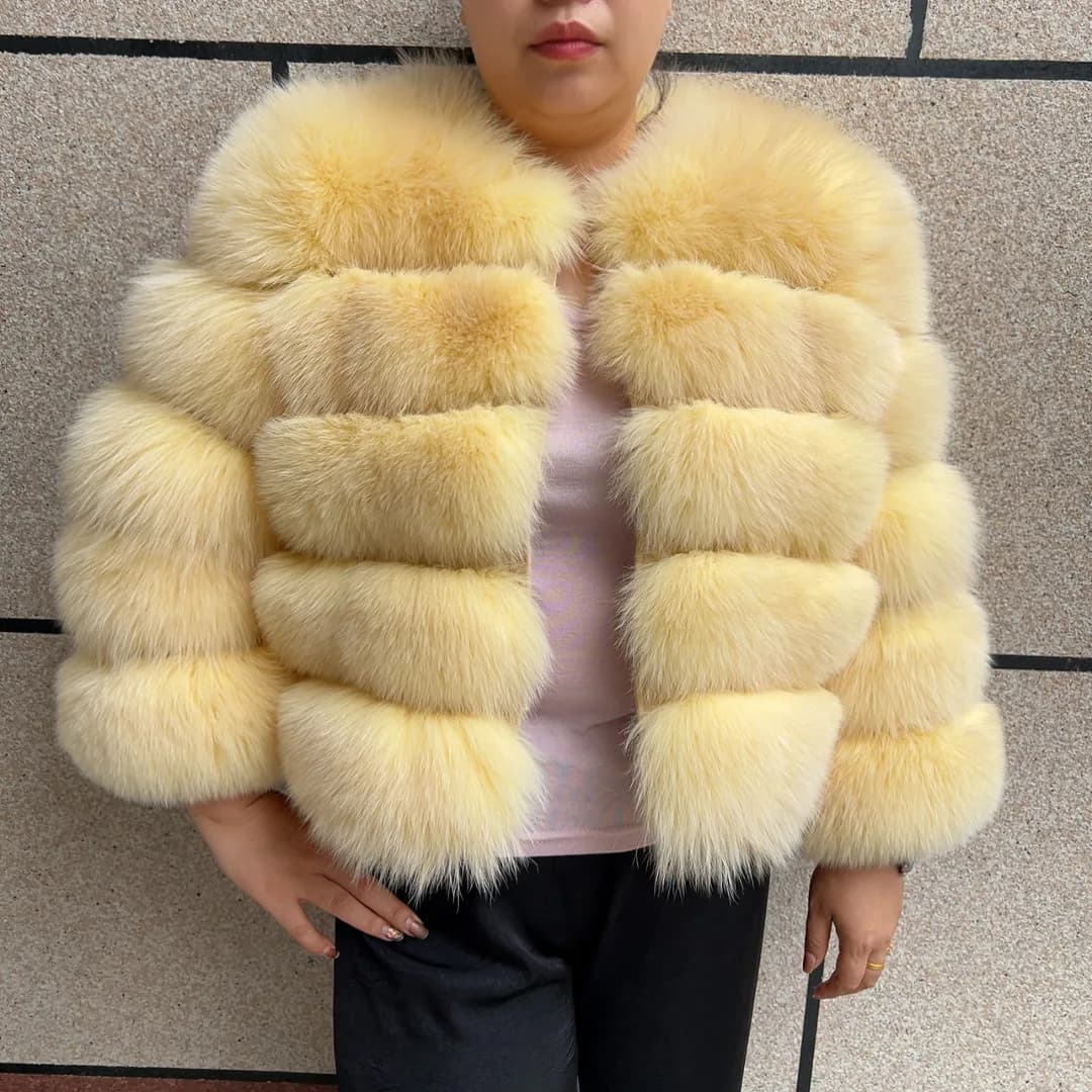 Nouveau manteau de fourrure de renard véritable femmes hiver chaud 100% veste de fourrure naturelle 