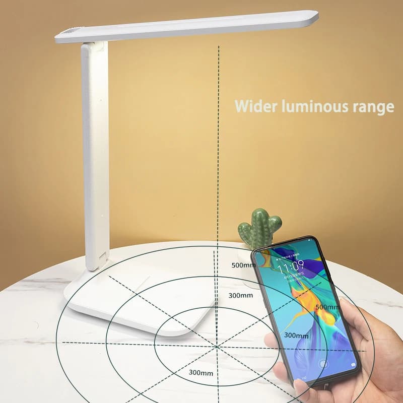 Lampe de Table Pliante USB Tactile à Intensité Réglable, Protection des Yeux, LED, Bureau, Chambre à