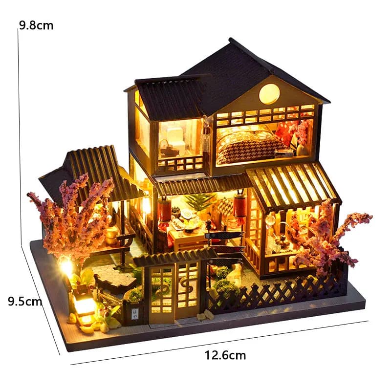 Kit de maison de poupée miniature DIY en bois, modèle de villa à assembler, ornement de bureau, cade