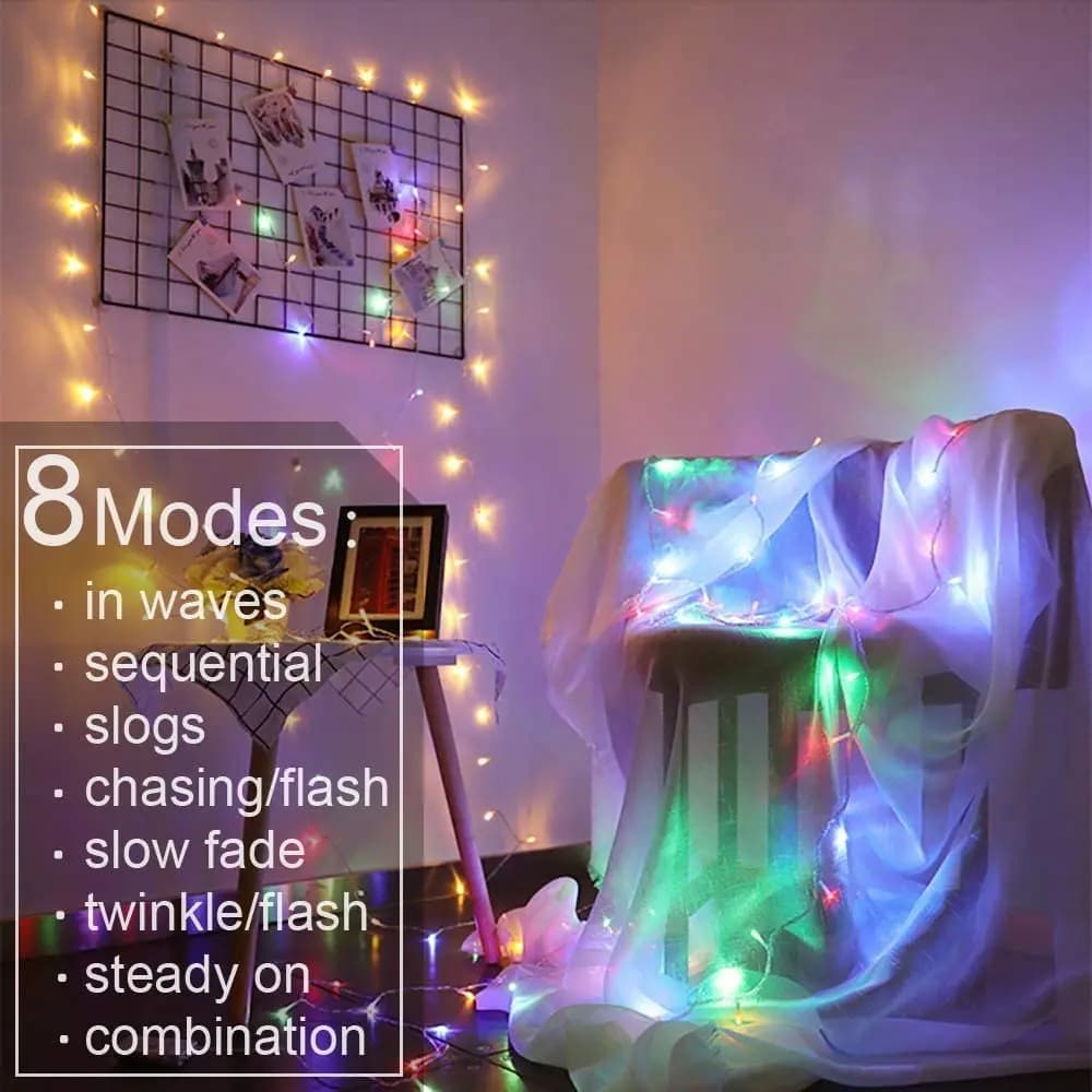 Guirxiété lumineuse dégradée de rideau de LED, 8 modes, nouvel an, fête de Noël, décoration de maria