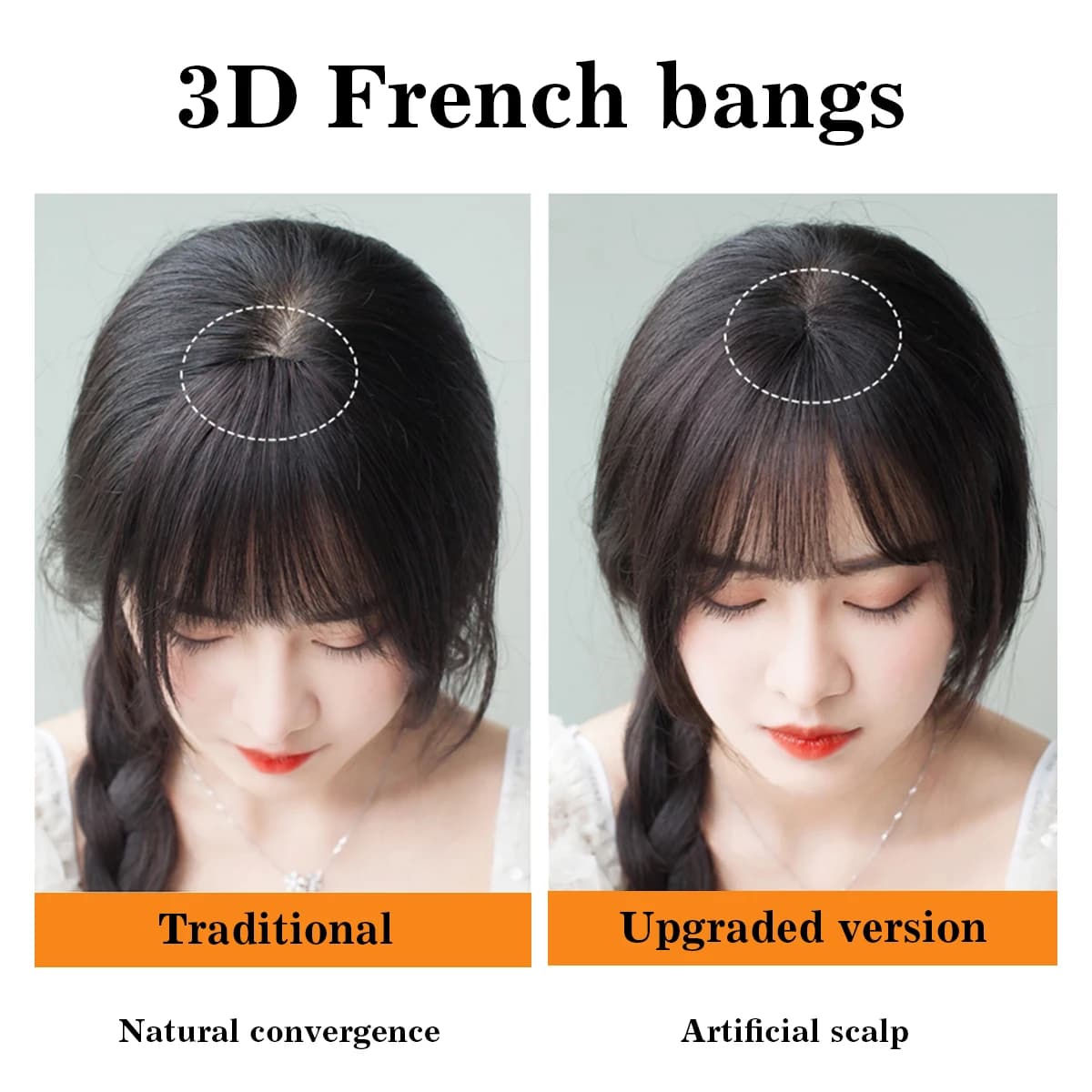DUTRIEUX synthétique 3D français frange perruque réédité air frange topper perruque naturel courbe s