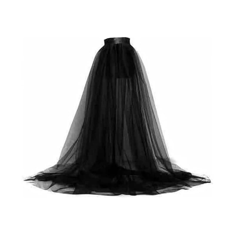 Jupe Maxi en Tulle pour femmes, jupe mariage détachable avec traîne, superposition longue, robe bal,