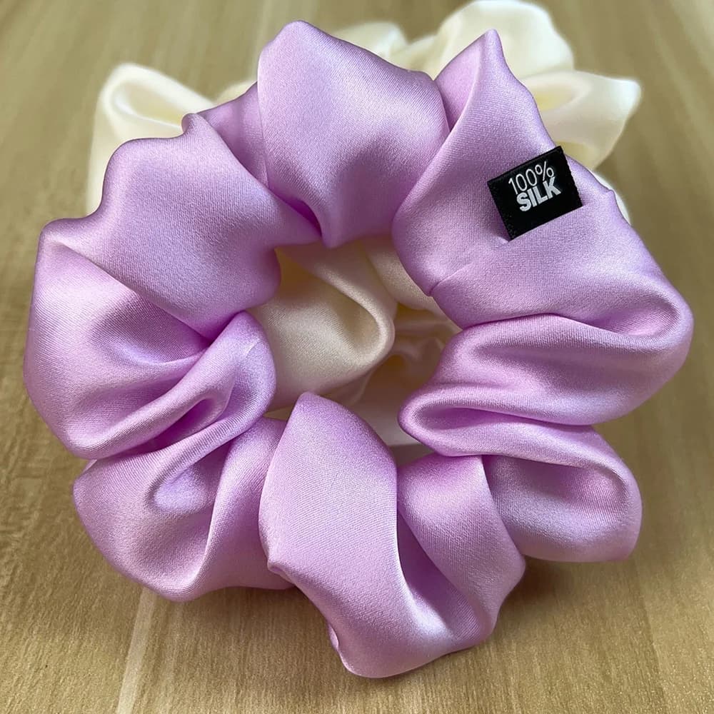 Chouchous en soie de mûrier 100%, bande de caoutchouc élastique, attaches pour cheveux, grandes cord