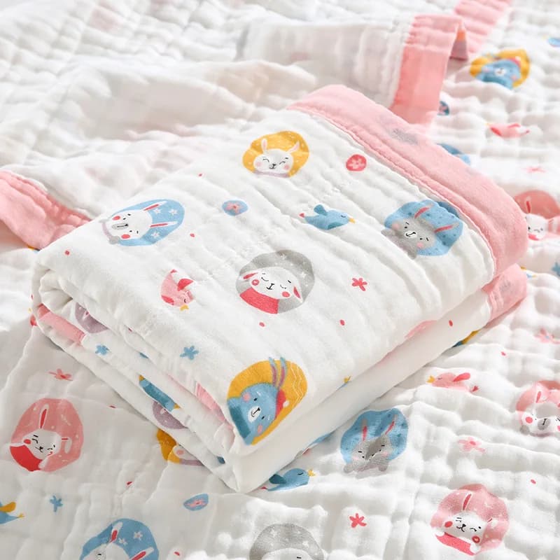 Couvertures pour bébé 6 couches 100% gaze de coton, enveloppe respirante pour bébé, douce et absorba