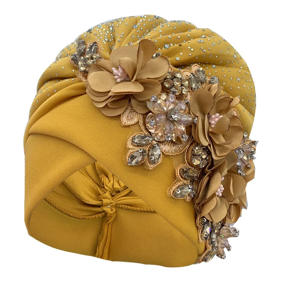 2024 luxe strass Turban casquette pour femmes afrcian Geles Headtie prêt Nigeria Auto Gele femme ban