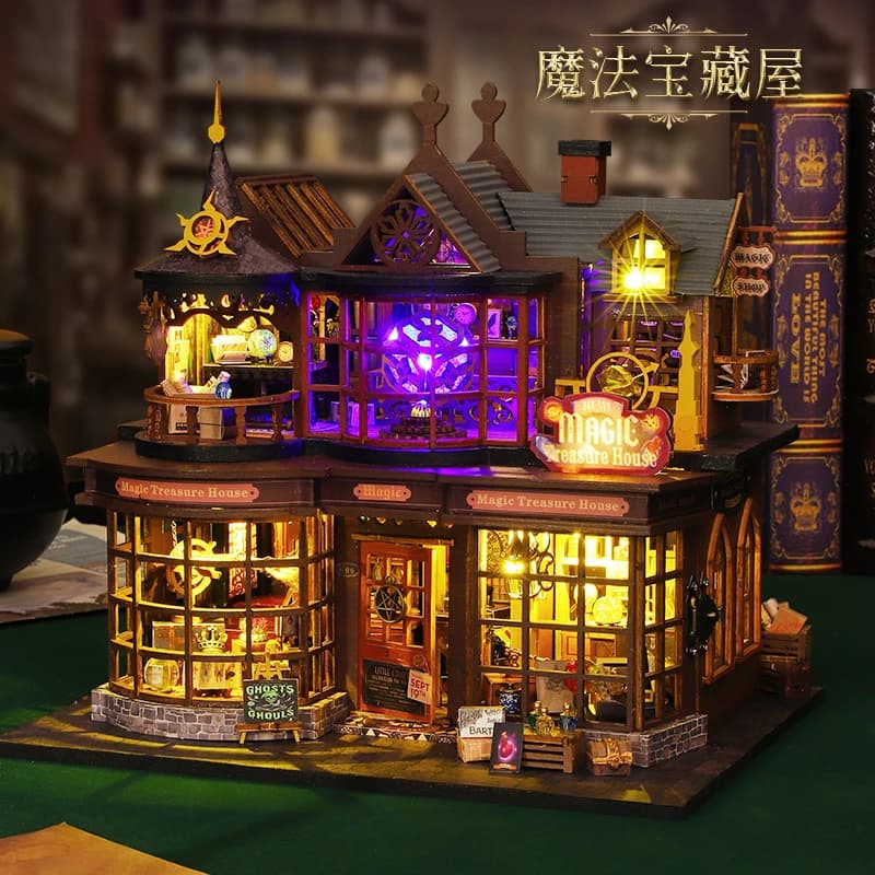 Coin de livre de maison au trésor magique miniature DIY - Puzzle 3D fabriqué à la main, idée cadeau 