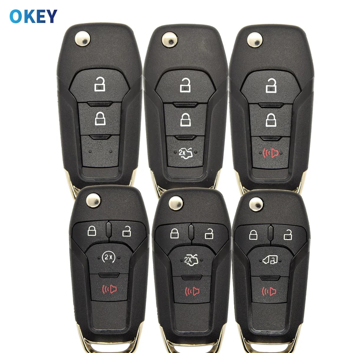 Okey – coque de clé télécommande de voiture, pour Ford F150 F250 F350 Explorer Ranger KA Fiesta Mond