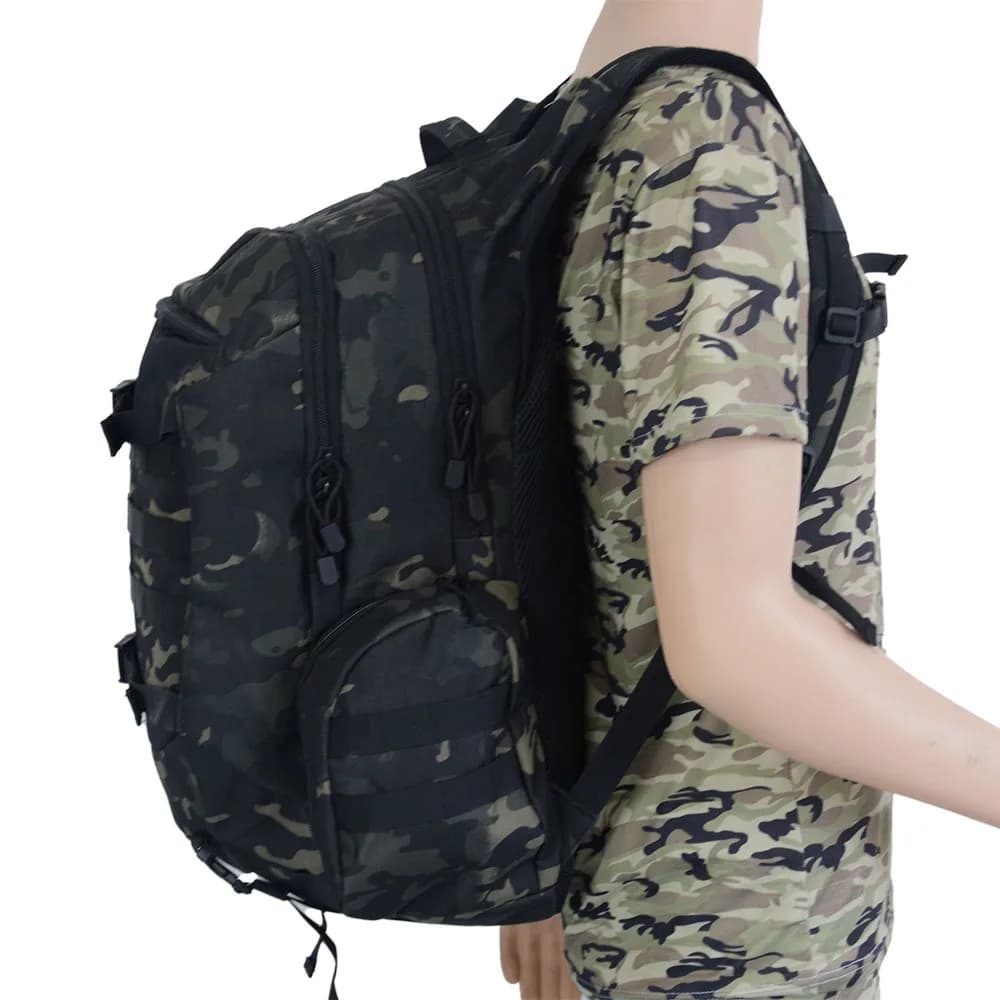 Sac à dos de randonnée et de camping extérieur 45L grande capacité, sac à dos tactique camouflage pl