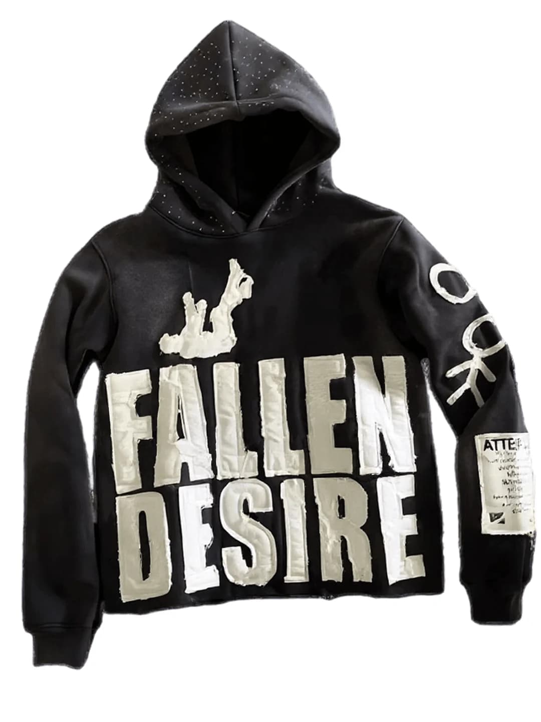Harajuku Y2K Hip Hop Streetwear sweat à capuche décontracté pour femmes FALLEN DESIRE Applique sweat