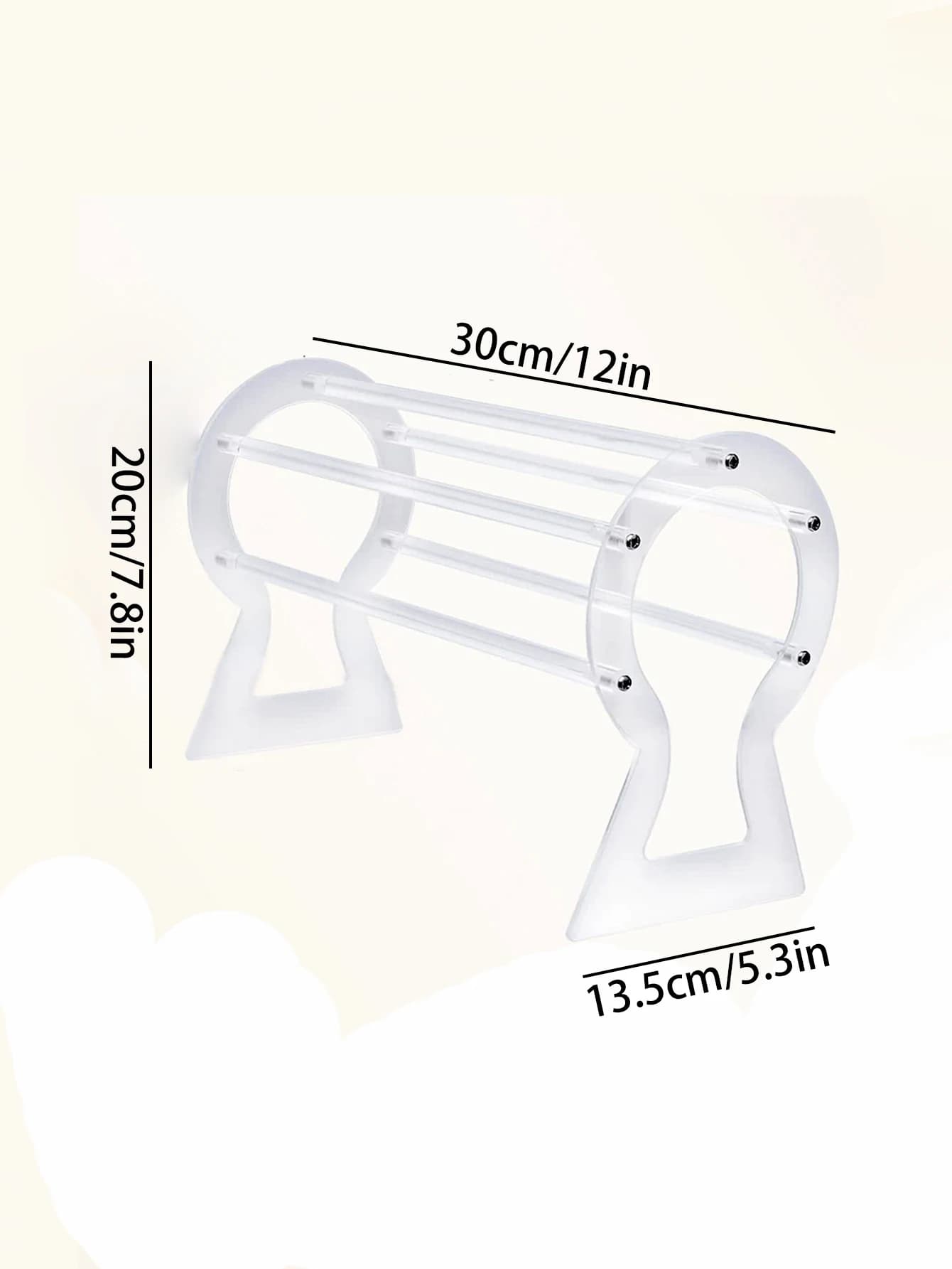 Support de rangement pour cerceau de cheveux creux en acrylique Transparent, boîte d'équipement de r