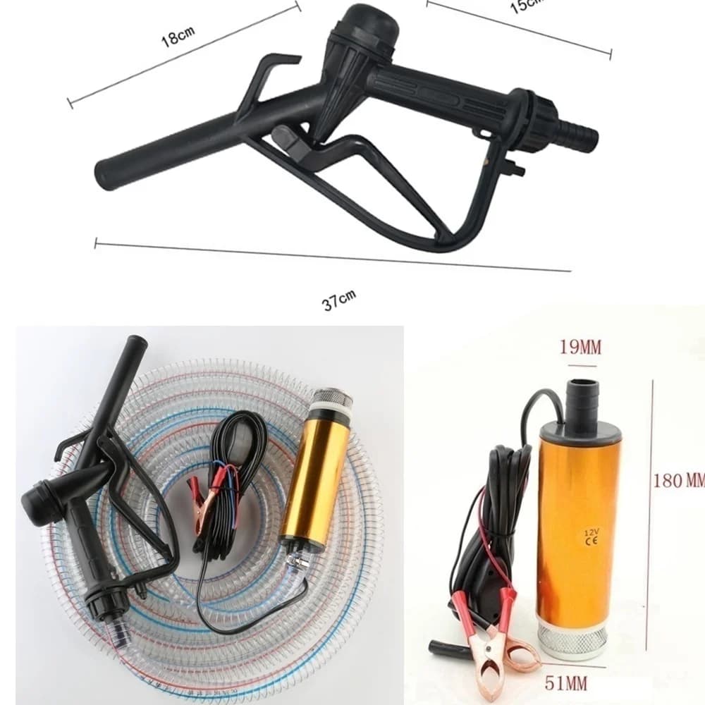 Pompe à huile 2 en 1, pistolet de ravitaillement électrique Submersible, tuyau en acier de 5 mètres,
