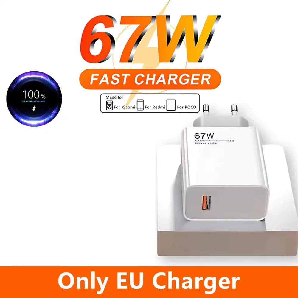 67W EU US chargeur Ultra rapide pour Xiaomi 11 12 13T 14T 15 Redmi Note 11T 12T 13 14 Pro POCO Type 
