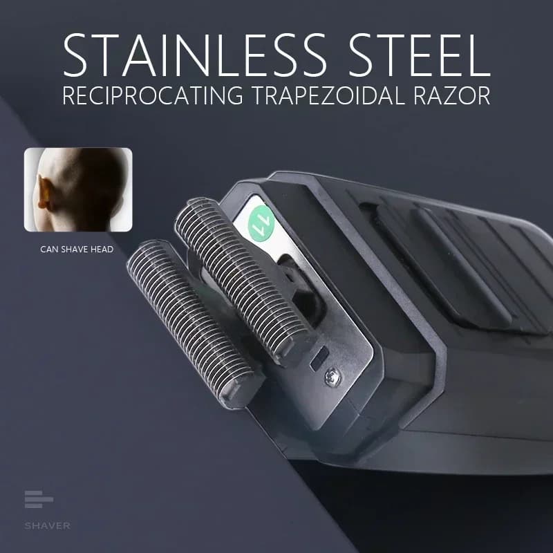Kemei-Rasoir Sans Fil Rechargeable pour Hommes, Double Lame Alternative Barbe Rasoir Soins Du Visage