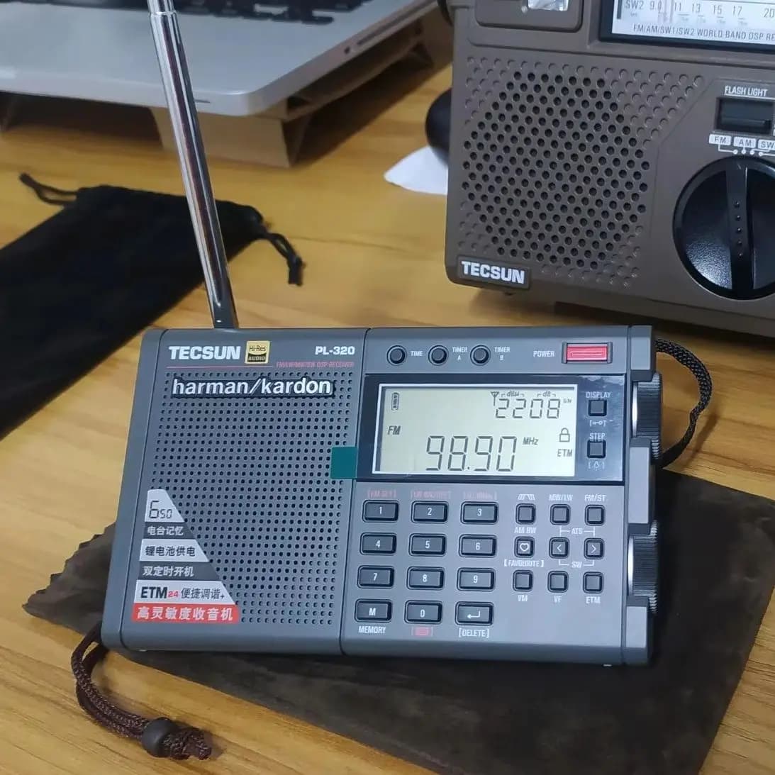 TECSUN-Récepteur radio DSP pleine bande PL320 FM, AM, SW, WM, radio FM, radio stéréo portable, écran