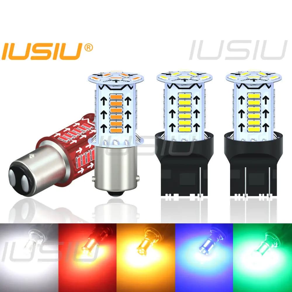 IUSIU 2 pièces Flash P21W 1156 BA15S 1157 ampoule Led stroboscopique BAY15D T20 7440 7443 P21/5W rou