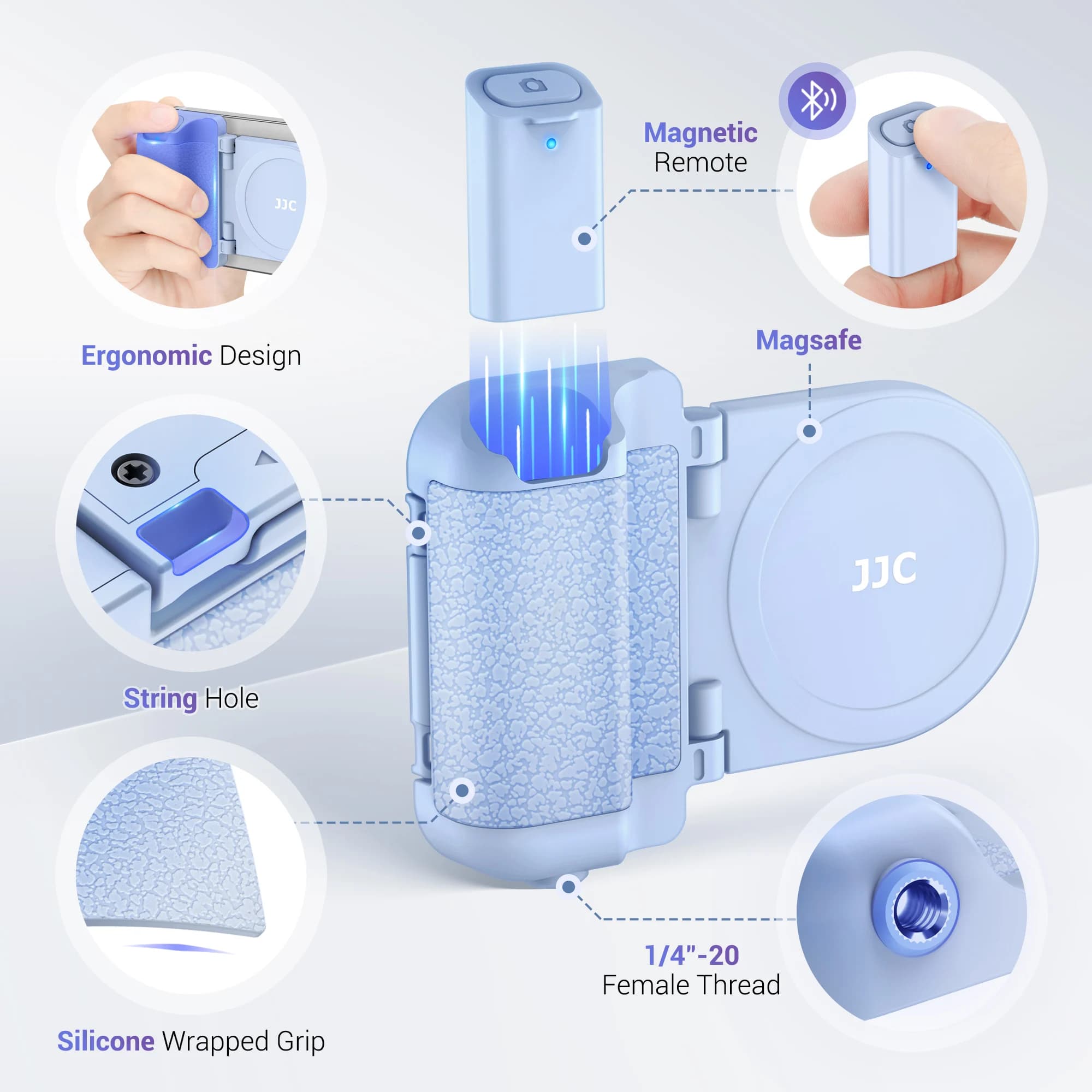 JJC poignée de téléphone magnétique support de téléphone poignée tok Magsafe poignée de caméra avec 