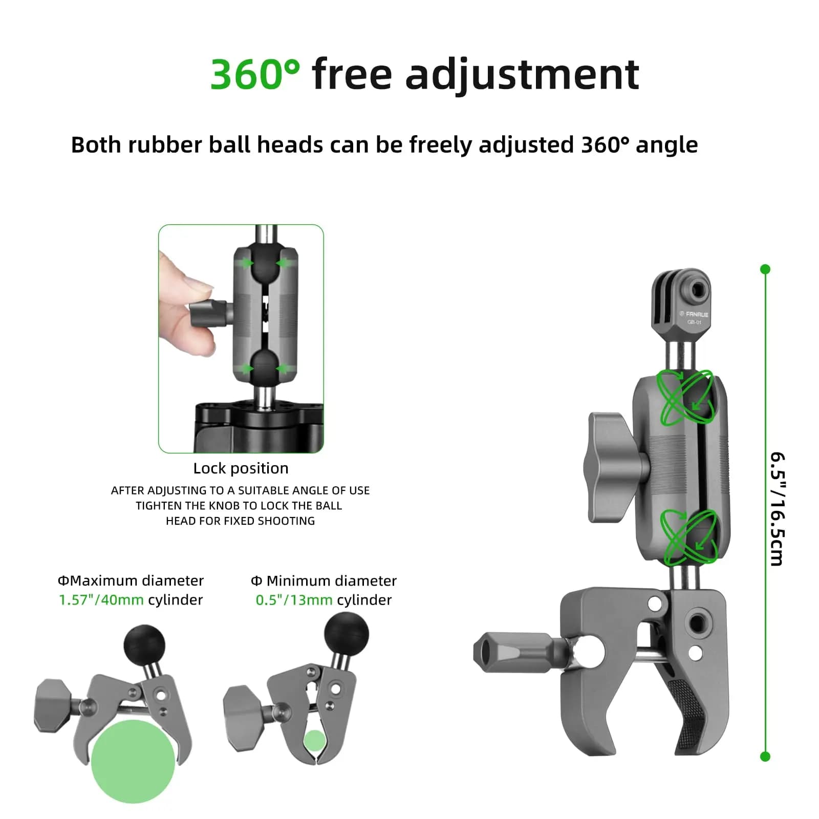 FANAUE support de caméra d'action stabilisateur de cardan rush moto vélos ATV UTV accessoires de Sco