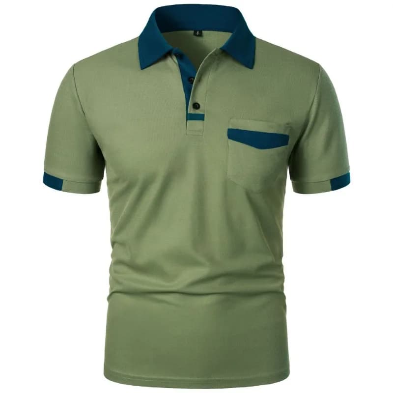 Nouveaux t-shirts à manches courtes pour hommes, Polo de couleur unie avec poches, chemises de base 