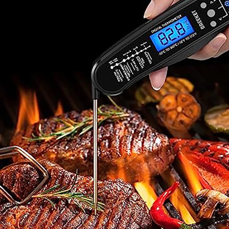 Thermomètre alimentaire de cuisine numérique pour thermomètre à viande avec 2 sondes pour la cuisson