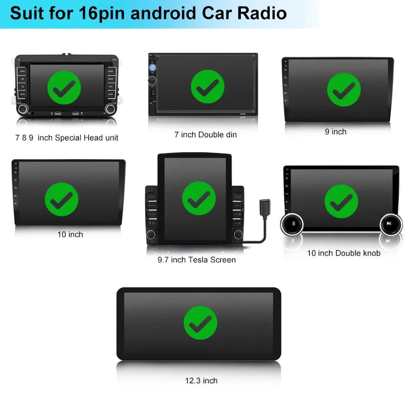 Adaptateur de câble d'alimentation Audio DVD Android 16 broches pour voiture, avec boîte Canbus, pou