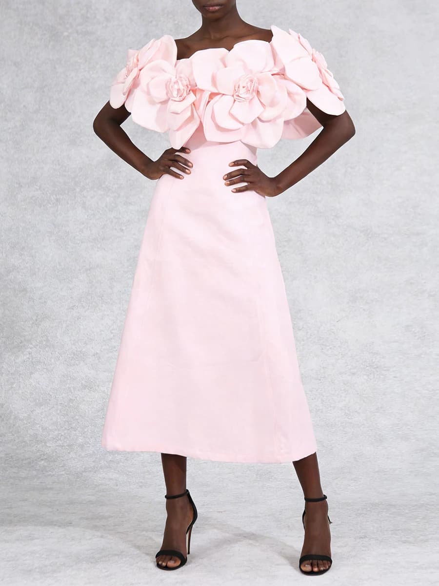 VGH – robe de dîner élégante et solide pour femmes, col en V, manches épaules dénudées, taille haute