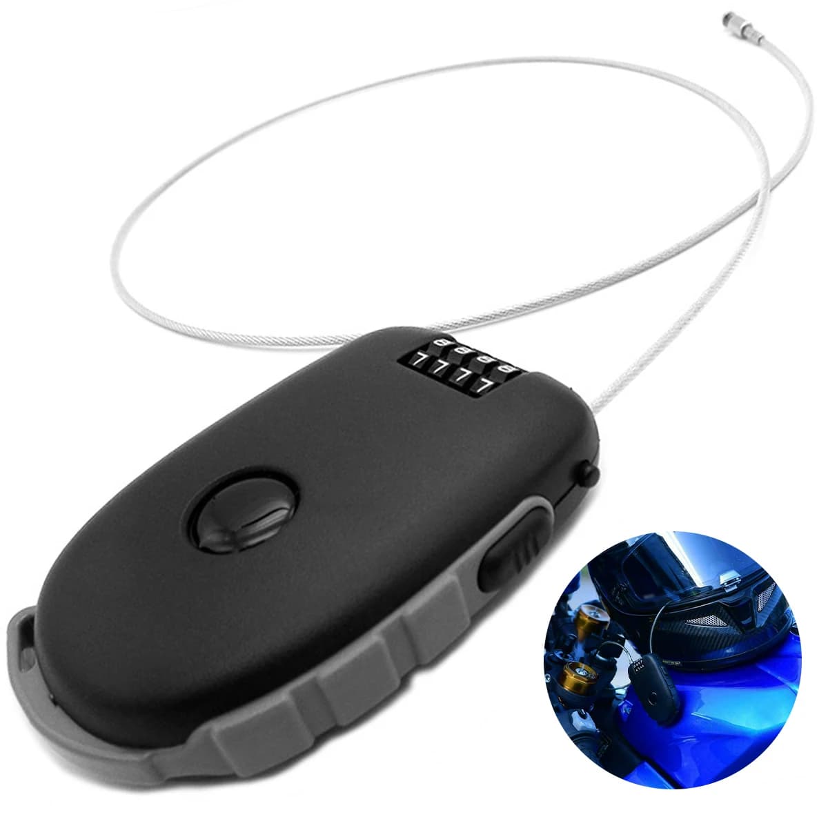 Serrure de casque de moto, Mini mot de passe, antivol, câble de casque de moto, serrure à combinaiso