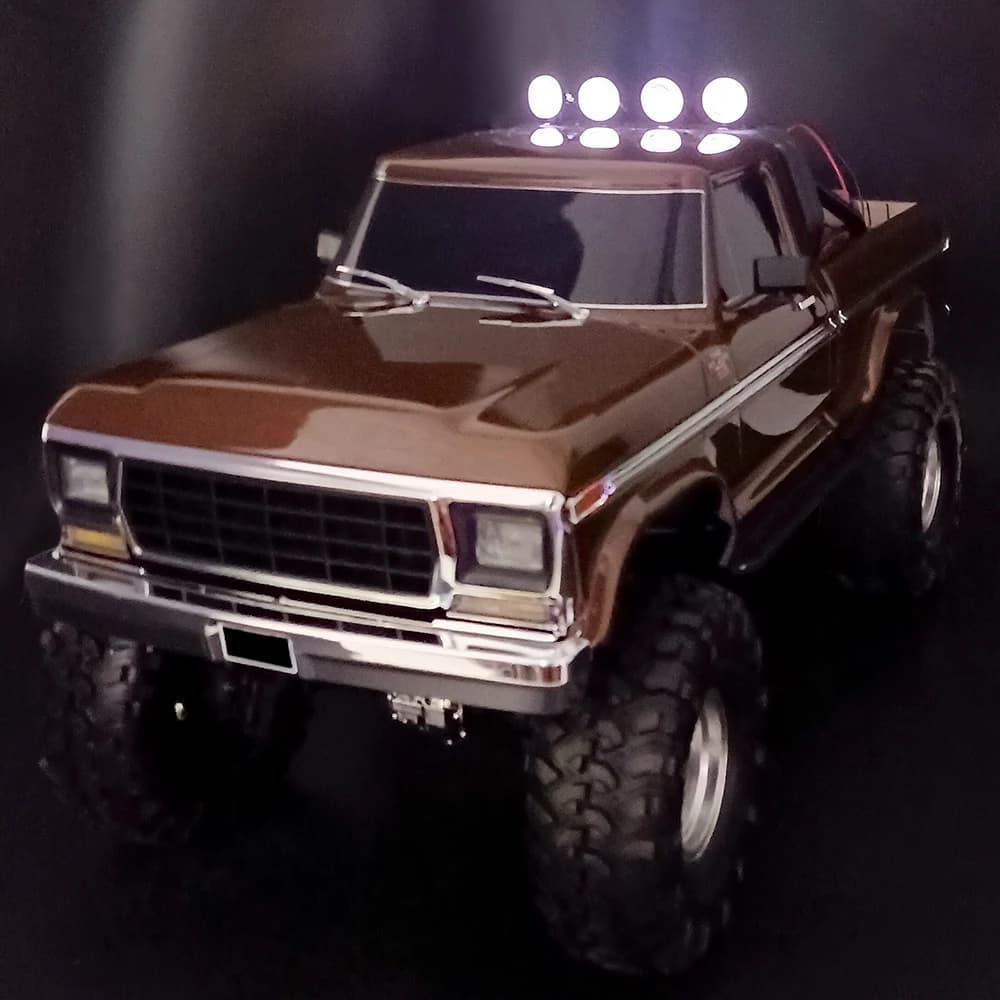 MIBIDAO 2/4LED RC voiture toit lumière ronde lampe projecteur pour 1/10 Axial SCX10 II 90046 TRX4 Ta