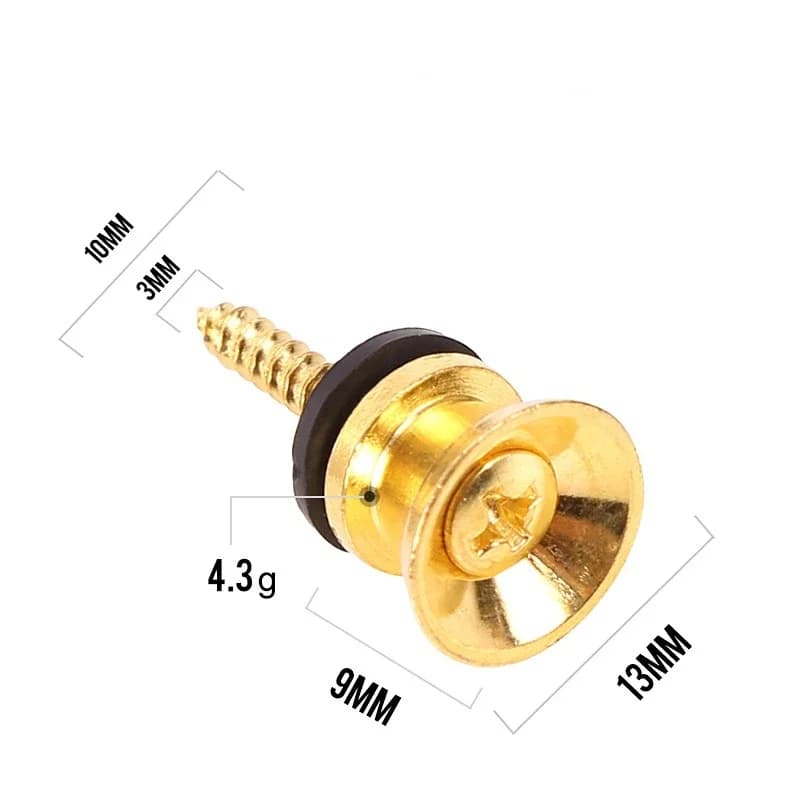 Bouton de fixation de sangle de guitare en métal, 2 pièces, goupille de fixation avec vis de fixatio