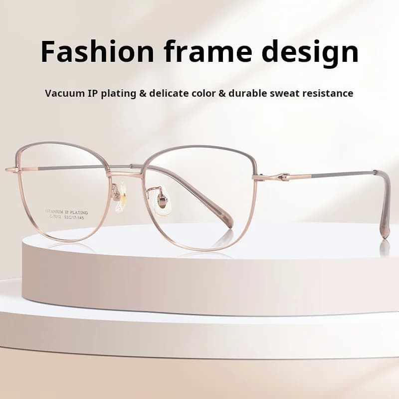 YIMARUILI Ultra léger alliage de titane femmes oeil de chat lunettes cadre mode tendance papillon op