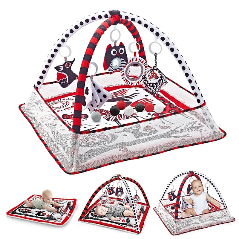 Tapis de jeu de gymnastique pour bébé de 0 à 36 mois, tapis de jeu pour activités du ventre, couvert