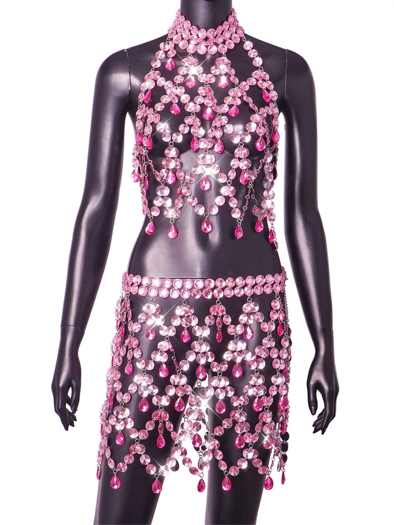 Robe d'été sexy transparente en strass métalliques pour femme 2026, robe de soirée clubbing et de pl
