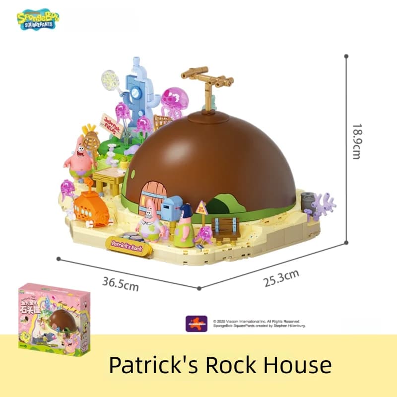 Blocs de construction Patrick Star Rock House, série Bob l'éponge, modèle de dessin animé, briques, 