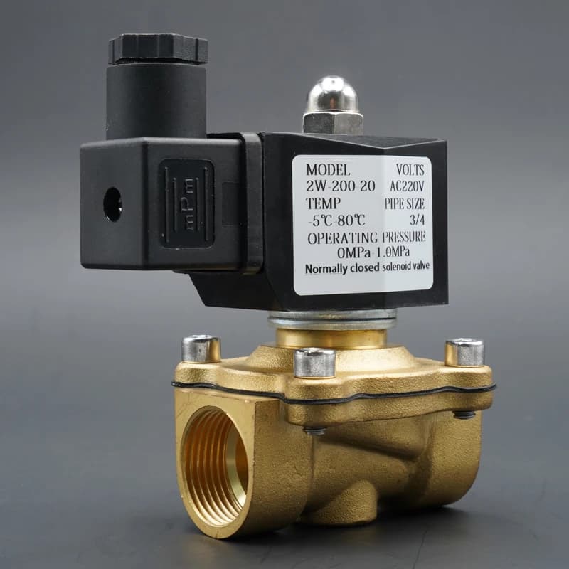 Électrovanne en laiton normalement fermée, vanne d'eau, vanne à membrane, air, eau, gaz, 1/4 ", 3/8"
