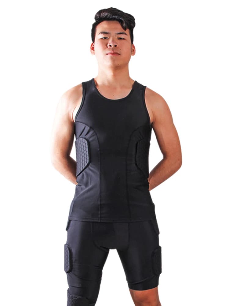T-shirt et short de sport en accent d'abeille, équipement de protection anti-collision trempé, footb