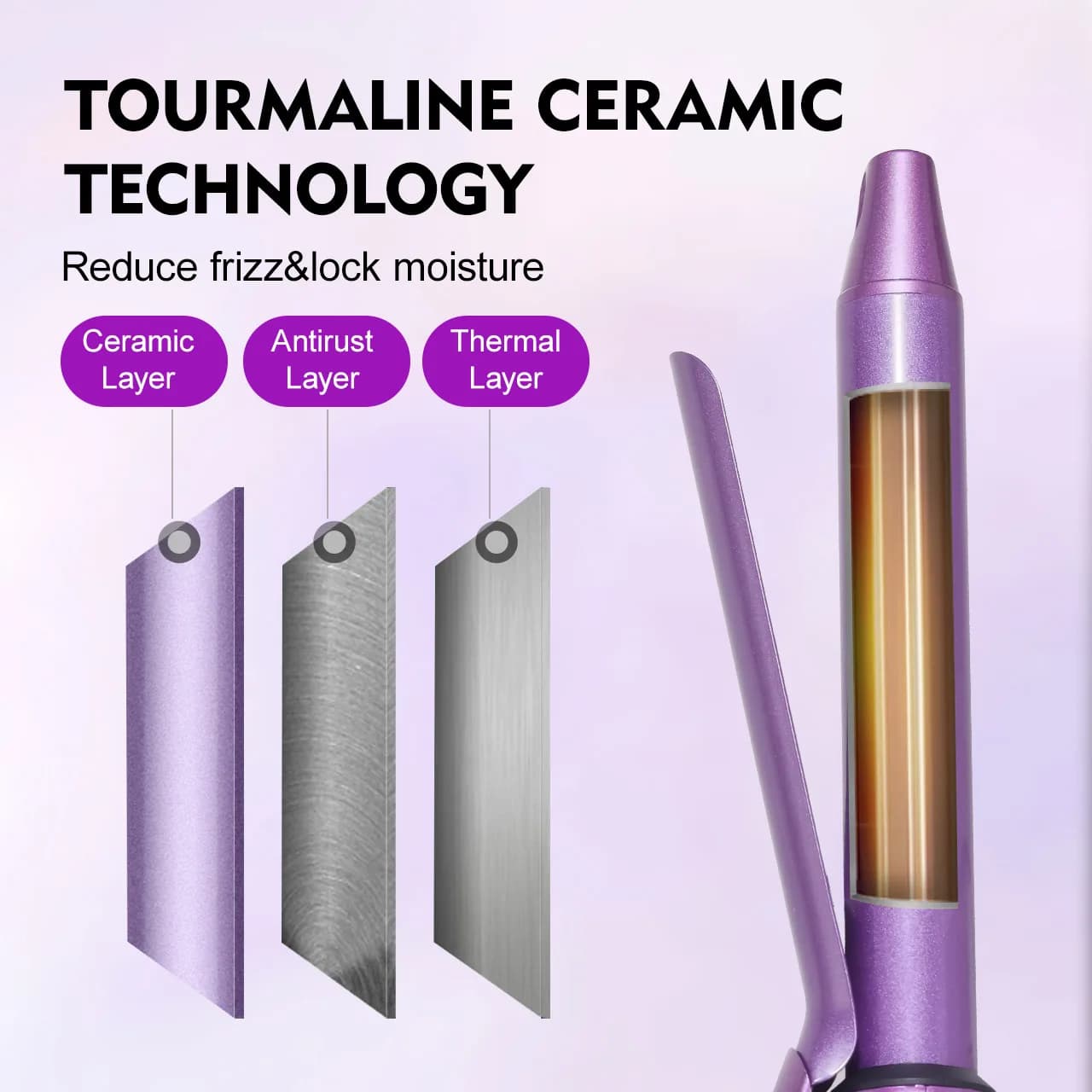 Fer à boucler électrique Hatteker pour femmes, boucleur portable à ions négatifs, sans dommage pour 