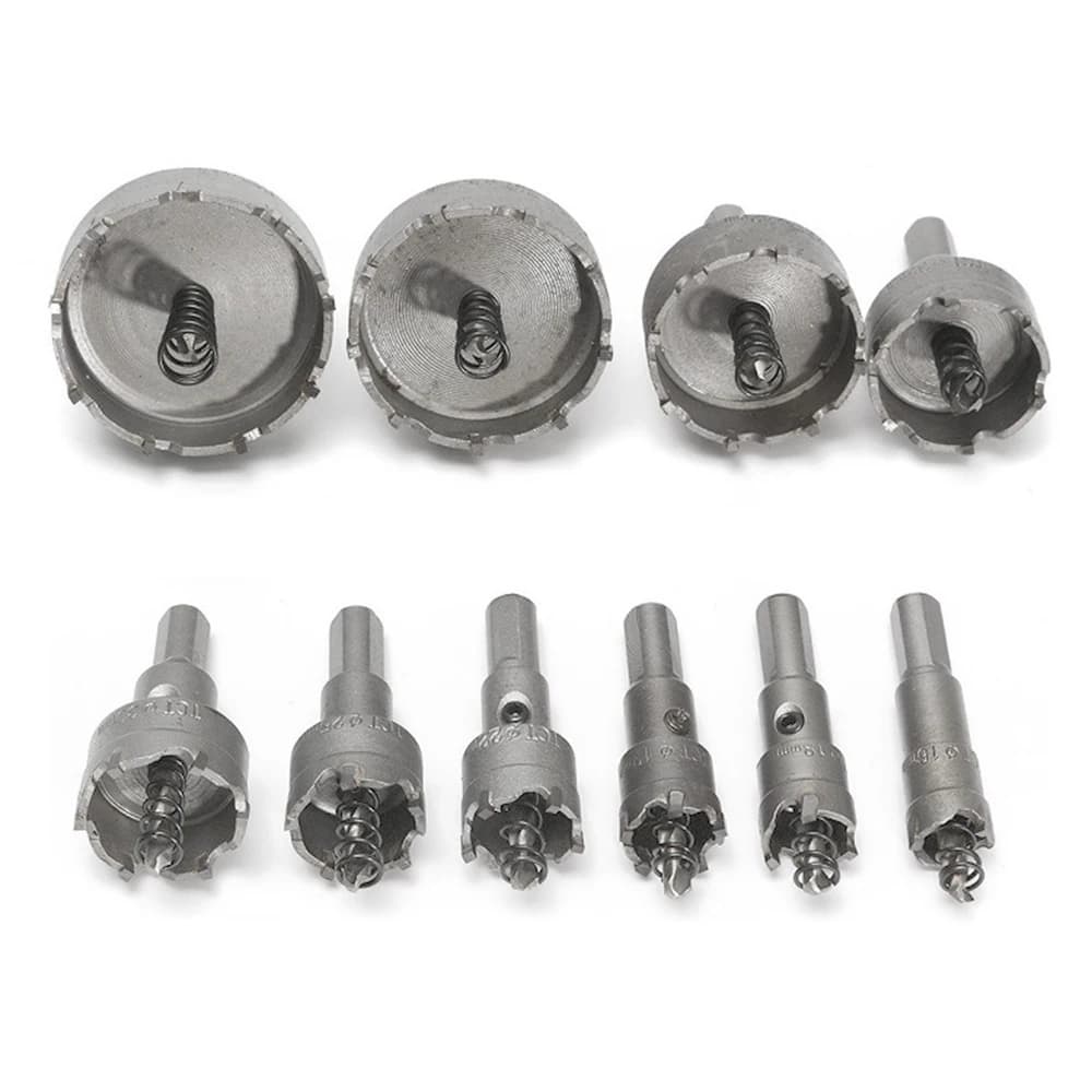 Jeu de scies cloche en alliage, 10 pièces, 16-53mm, pointe en carbure TCT, Kits de forets à noyau de