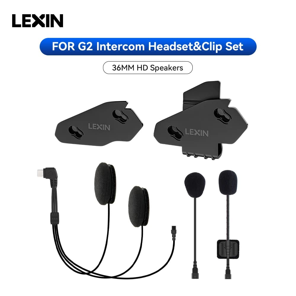 LEXIN-G2 moto Interphone casque et Clip accessoires pour casque complet/demi Interphone prise casque