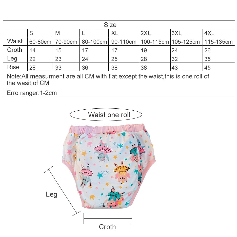Lapin de ballet dansant rose imperméable à l'eau adulte bébé pantalons d'entraînement DDLG couches r