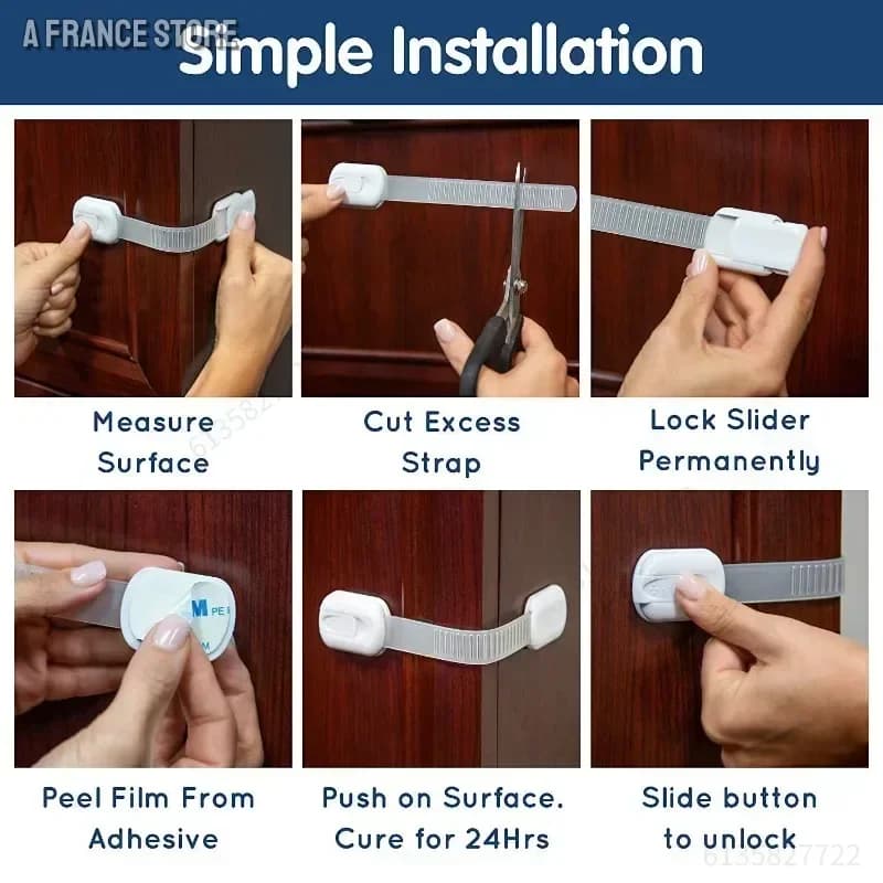 Serrure de sécurité pour bébé, serrure de sécurité pour tiroir, armoire adhésive pour tiroir, loquet