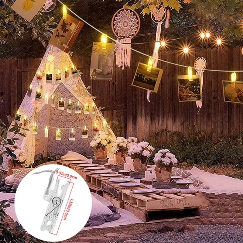 Guirlande lumineuse à Clip Photo, 10/20/30/40Led, 1 paquet, guirlande lumineuse pour suspendre des c