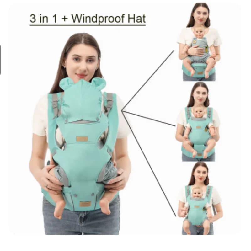 Sangles de sac à dos de porte-siège d'anca 3 en 1 pour bébé de 0 à 36 mois, ergonomiques avec chapea