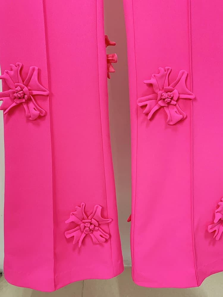 HIGH STREET Nouveauté 2026 Pantalon de mode de créateur pour femme avec applications florales