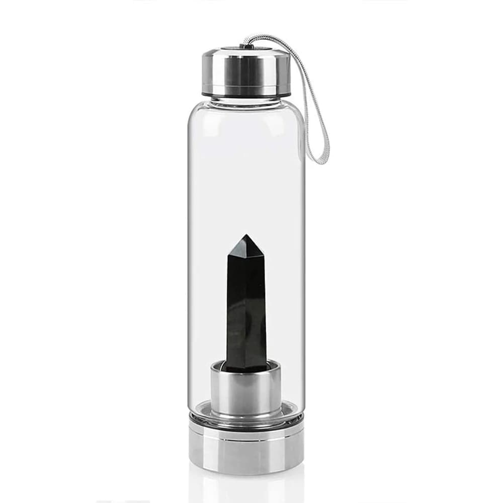Bouteille d'eau en cristal avec centre perfecNatural, bouteille d'énergie en verre, gemme de bien-êt