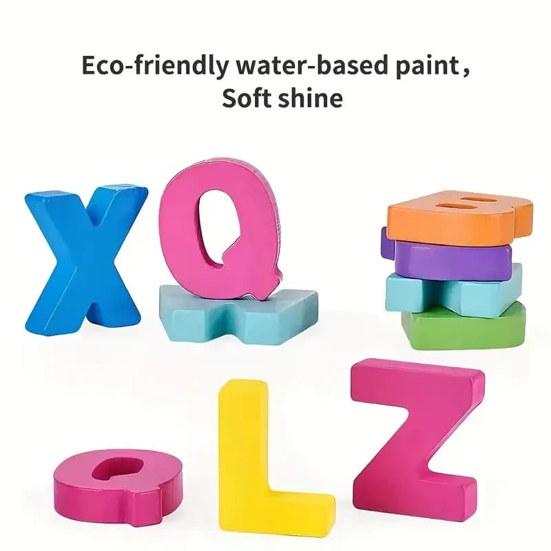 Puzzles en bois avec chiffres et Alphabet colorés, jeu de correspondance Intelligent pour enfants d'