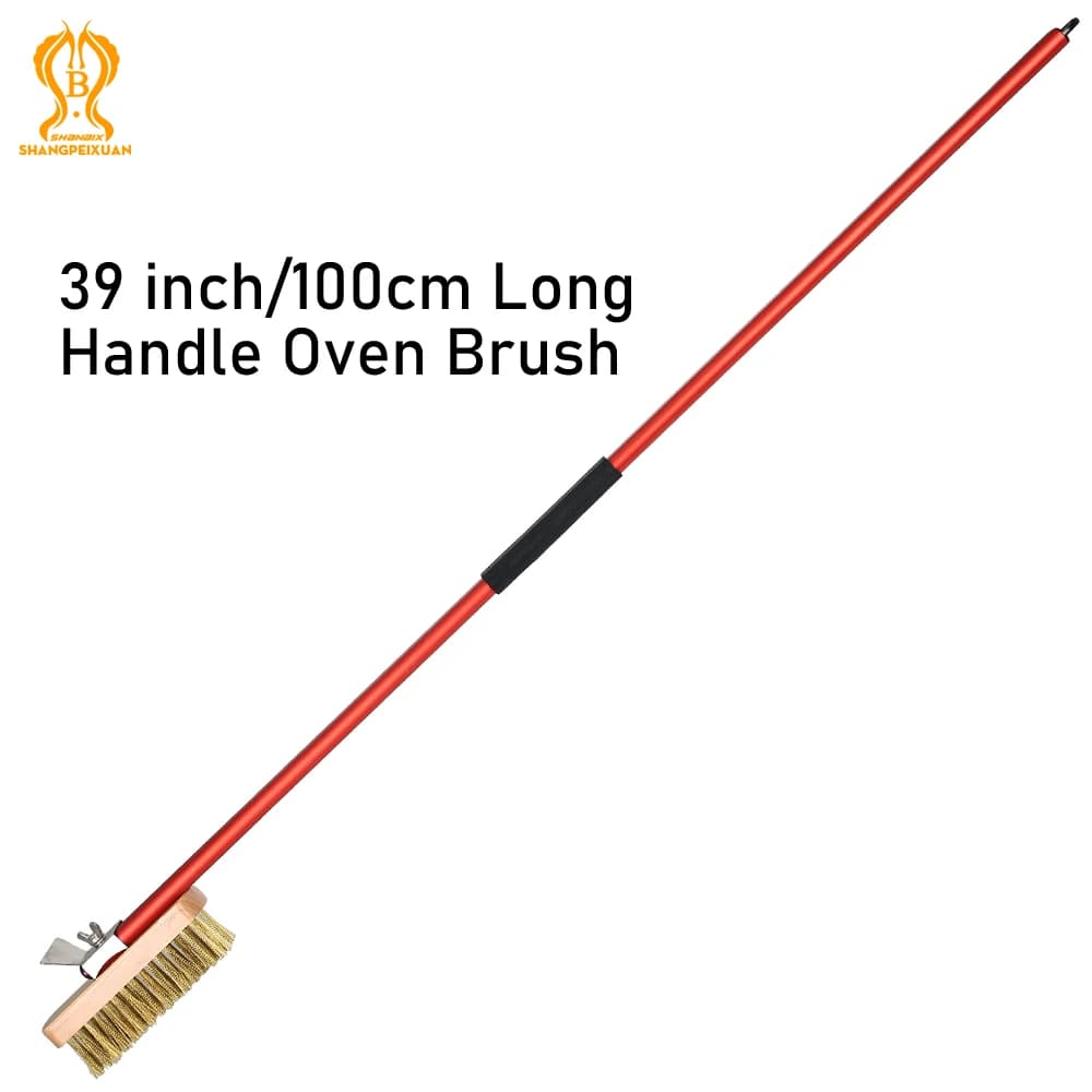 SHANGPEfeast UAN-Brosse de four à pizza avec grattoir, gril commercial, brosse à livres en laiton, m