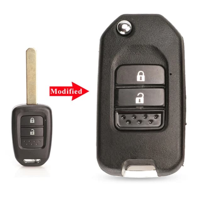 KEYECU 4 boutons modifié rabat coque de clé à distance pour Honda FIT ACCORD XRV VEZEL CITY JAZZ CIV