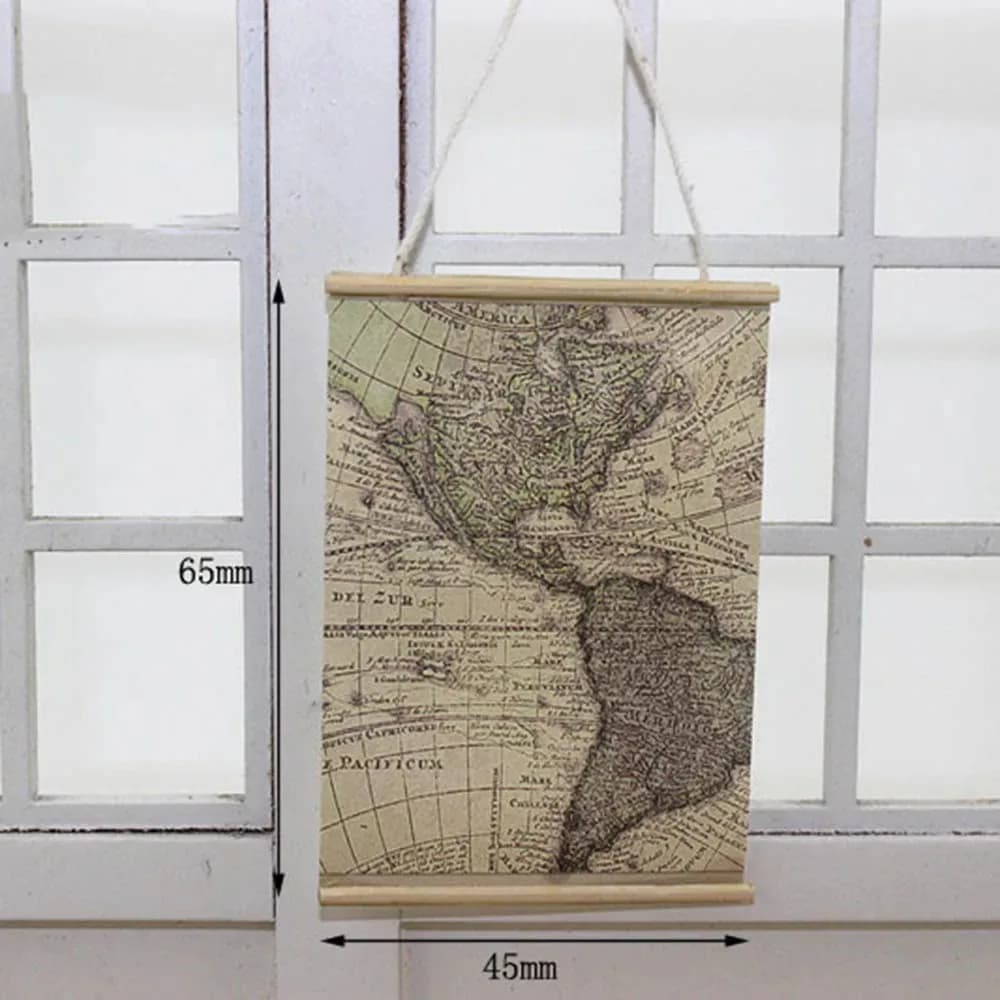 Accessoires miniatures pour maison de poupée, Mini carte du monde, meubles de Simulation, modèle de 