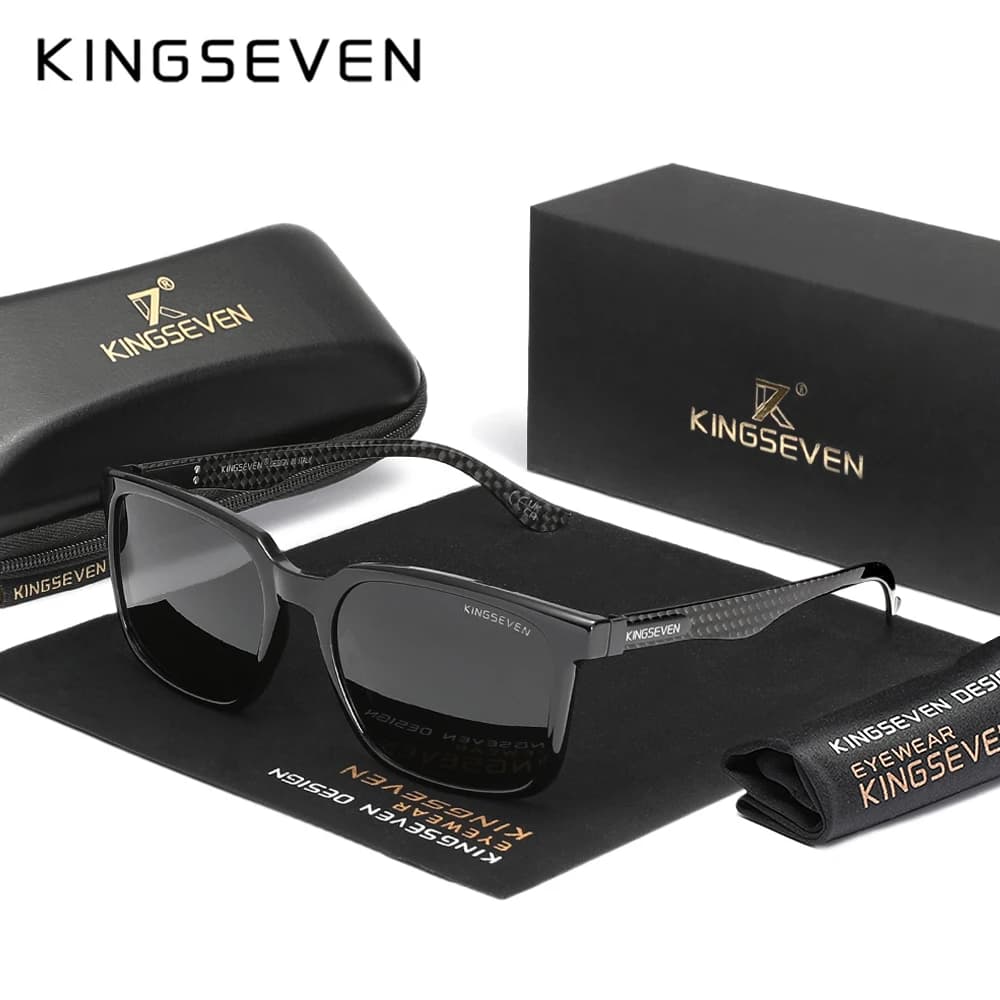 KINGESEVEN haute qualité hommes lunettes de soleil cadre en Fiber de carbone polarisé UV400 mâle lun
