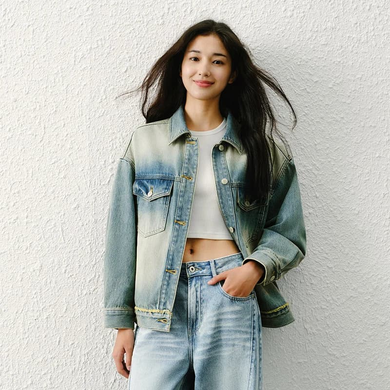 Veste en jean Semir déchirée coupe ample épaules tombantes pour femme – Nouvelle collection Printemp