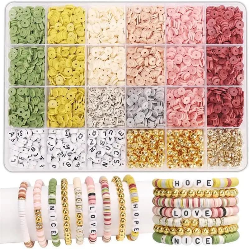 Kit de fabrication de bracelets en perles d'argile DIY 1900+ pièces - Bijoux d'amitié avec des perle